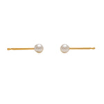 Load image into Gallery viewer, 3MM White Pearl 24K Pure Gold Plated Ear Studs