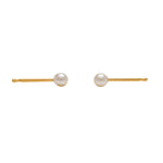 Load image into Gallery viewer, 4MM White Pearl 24K Pure Gold Plated Ear Studs