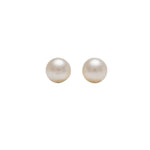 Load image into Gallery viewer, 5MM White Pearl 24K Pure Gold Plated Ear Studs