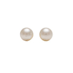 Load image into Gallery viewer, 7MM White Pearl 24K Pure Gold Plated Ear Studs