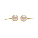 Load image into Gallery viewer, 7MM White Pearl 24K Pure Gold Plated Ear Studs