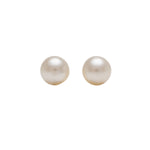 Load image into Gallery viewer, 8MM White Pearl 24K Pure Gold Plated Ear Studs