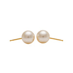 Load image into Gallery viewer, 8MM White Pearl 24K Pure Gold Plated Ear Studs