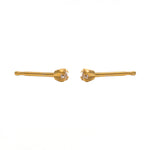 تحميل الصورة إلى عارض المعرض، أقراط أذن مطلية بالذهب الخالص عيار 24 قيراطًا ومرصعة بزركونيا مكعب مقاس 2 مم