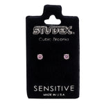 Load image into Gallery viewer, 3MM Pink Cubic Zirconia Allergy-Free Stainless Steel Ear Studs