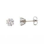 تحميل الصورة إلى عارض المعرض، أقراط أذن من الفولاذ المقاوم للصدأ المقاوم للحساسية مقاس 5*5 مم من الزركونيا المكعبة المقطوعة على شكل أميرة