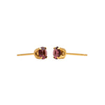 Load image into Gallery viewer, 5MM February Amethyst 24K Pure Gold Plated Ear Studs