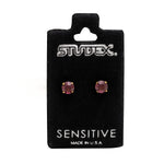 Load image into Gallery viewer, 5MM February Amethyst 24K Pure Gold Plated Ear Studs