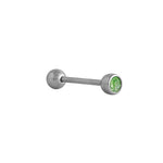 Load image into Gallery viewer, Body Jewellery Peridot Stainless Steel 14G 5/8 Tongue Studs