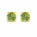 تحميل الصورة إلى عارض المعرض، أقراط أذن مطلية بالذهب الخالص عيار 24 قيراطًا للأطفال من حجر الزبرجد مقاس 3 مم Ð أغسطس