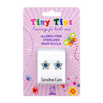 تحميل الصورة إلى عارض المعرض، أقراط أذن من الفولاذ المقاوم للصدأ مقاومة للحساسية من ديزي أب كريستال-مارش باللون الأزرق المائي للأطفال