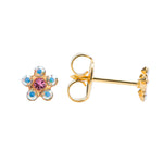 تحميل الصورة إلى عارض المعرض، أقراط أذن Daisy Ab Crystal Ð October Rose مطلية بالذهب الخالص عيار 24 قيراطًا للأطفال
