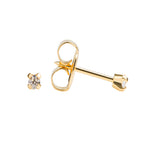 تحميل الصورة إلى عارض المعرض، أقراط أذن للأطفال مطلية بالذهب الخالص عيار 24 قيراطًا ومرصعة بزركونيا مكعب مقاس 2 مم