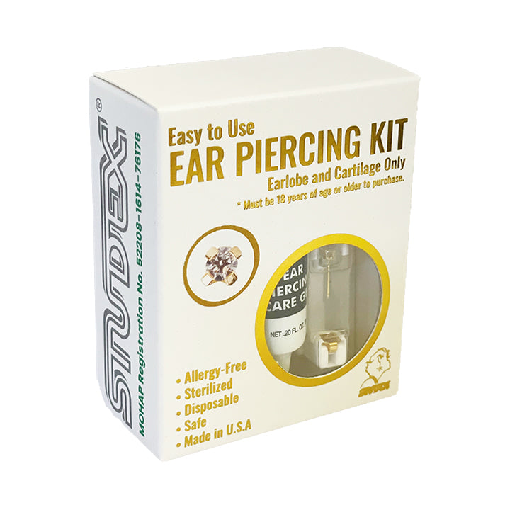3MM Cubic Zirconia 24K Pure Gold Plated (Self Piercer) Ear Stud