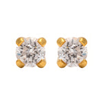 Load image into Gallery viewer, 3MM Cubic Zirconia 24K Pure Gold Plated Ear Piercing Stud
