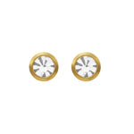 Load image into Gallery viewer, 3MM April Crystal 24K Pure Gold Plated Ear Piercing Stud
