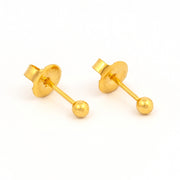 4MM Ball 24K Pure Gold Plated Ear Piercing Stud