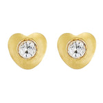 Load image into Gallery viewer, 4MM Heartlite April Crystal 24K Pure Gold Plated Ear Piercing Stud
