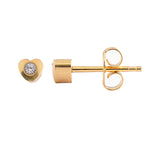 Load image into Gallery viewer, 4MM Heartlite April Crystal 24K Pure Gold Plated Ear Piercing Stud
