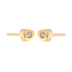 Load image into Gallery viewer, 4MM Heartlite April Crystal 24K Pure Gold Plated Ear Piercing Stud
