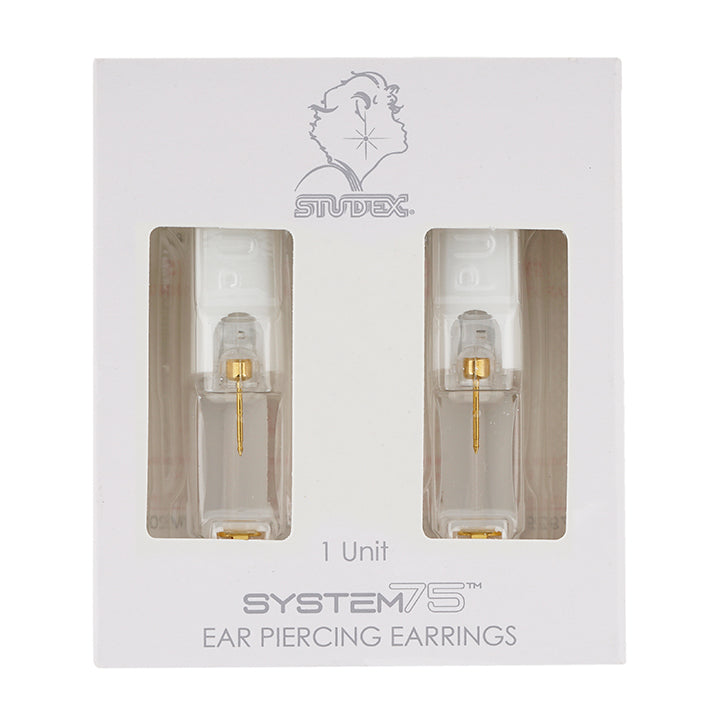 4MM Heartlite April Crystal 24K Pure Gold Plated Ear Piercing Stud