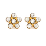 Load image into Gallery viewer, Daisy April Crystal 24K Pure Gold Plated (Self Piercer) Ear Stud
