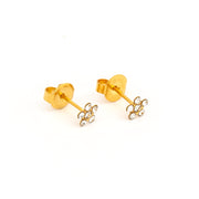 Daisy April Crystal 24K Pure Gold Plated (Self Piercer) Ear Stud