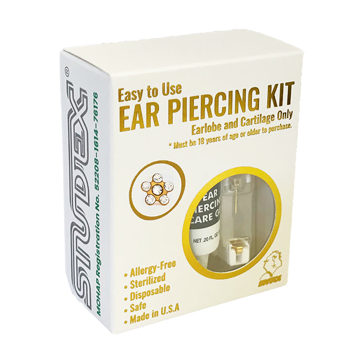 Daisy April Crystal 24K Pure Gold Plated (Self Piercer) Ear Stud