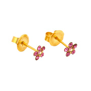 Rose Ab Crystal 24K Pure Gold Plated Ear Piercing Stud