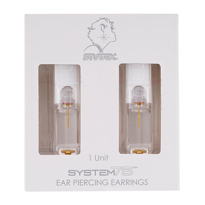 Rose Ab Crystal 24K Pure Gold Plated Ear Piercing Stud