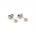 Load image into Gallery viewer, 3MM Cubic Zirconia Allergy-free Stainless Steel (Self Piercer) Ear Stud
