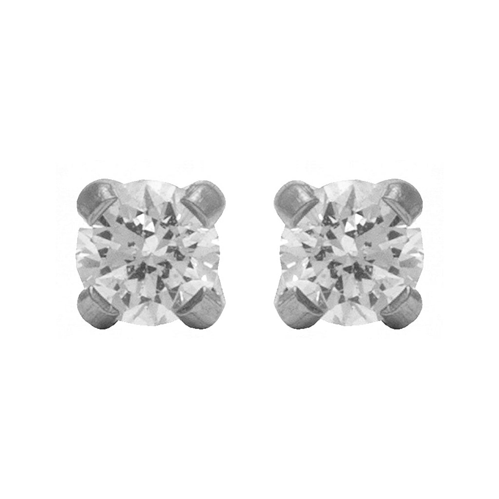 3MM Cubic Zirconia Allergy-free Stainless Steel (Self Piercer) Ear Stud