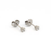 3MM Cubic Zirconia Allergy-free Stainless Steel (Self Piercer) Ear Stud