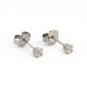 3MM Cubic Zirconia Allergy-free Stainless Steel Ear Piercing Stud