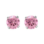 Load image into Gallery viewer, 3MM Pink Cubic Zirconia Allergy-free Stainless Steel Ear Piercing Stud
