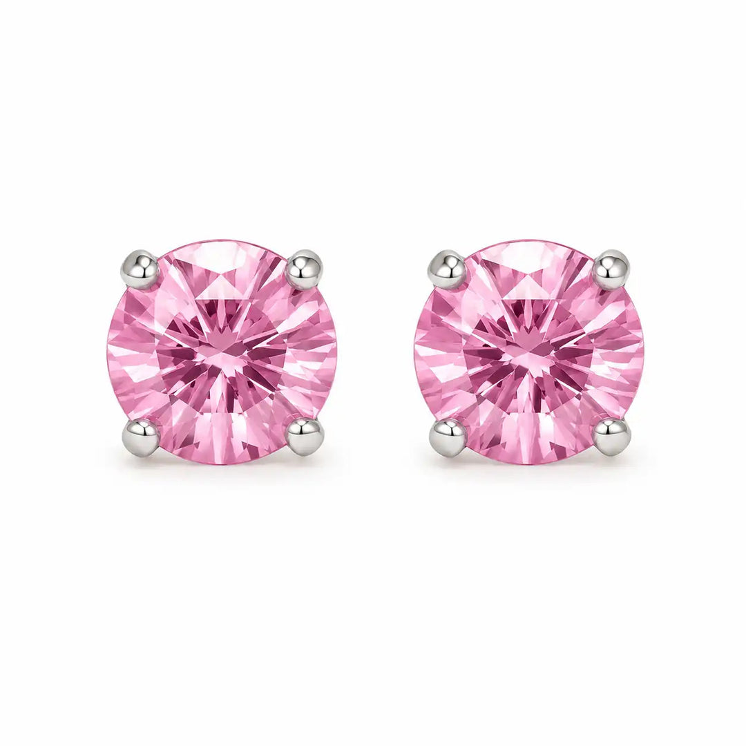3MM Pink Cubic Zirconia Allergy-free Stainless Steel Ear Piercing Stud
