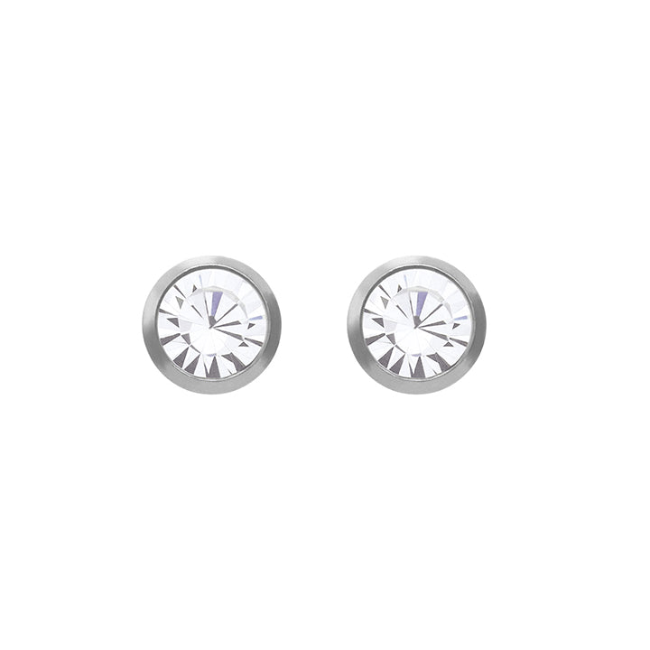 3MM April Crystal Allergy-free Stainless Steel Ear Piercing Stud