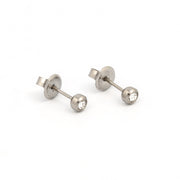 3MM April Crystal Allergy-free Stainless Steel Ear Piercing Stud