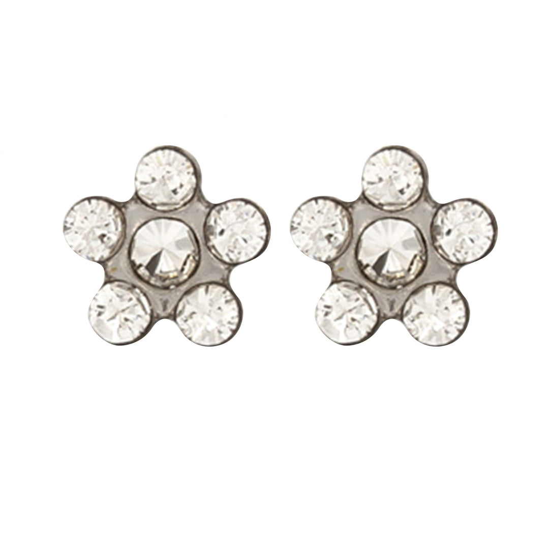 Daisy April Crystal Allergy-free Stainless Steel (Self Piercer) Ear Stud