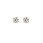 Load image into Gallery viewer, 3MM Cubic Zirconia 18K Gold Ear Piercing Stud
