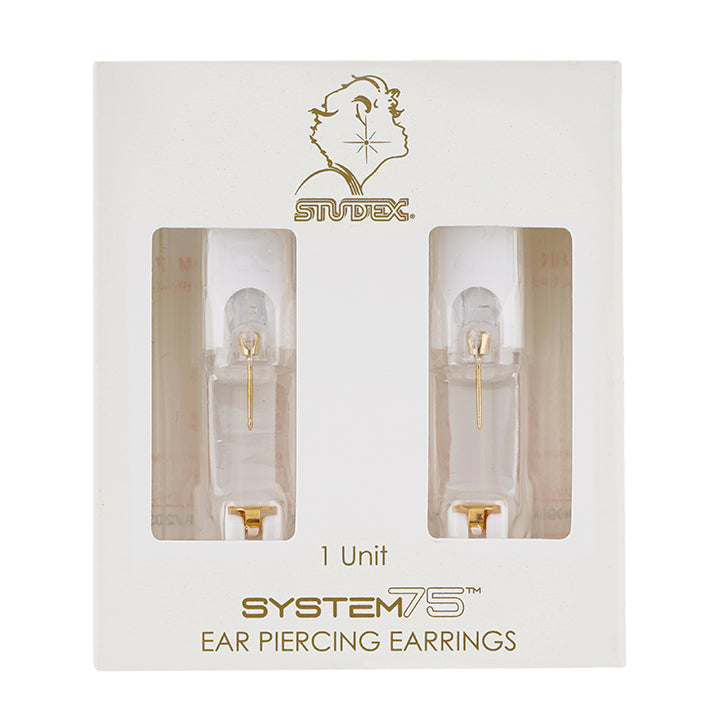 3MM Cubic Zirconia 18K Gold Ear Piercing Stud