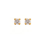 Load image into Gallery viewer, 2MM Cubic Zirconia 18K Gold Ear Piercing Stud
