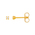 Load image into Gallery viewer, 2MM Cubic Zirconia 18K Gold Ear Piercing Stud
