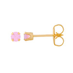 Load image into Gallery viewer, 3MM Pink Cubic Zirconia 18K Gold Ear Piercing Stud
