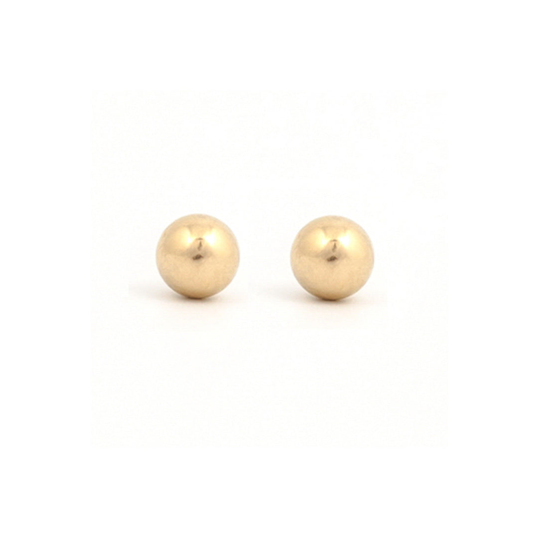 3MM Ball 18K Gold Ear Piercing Stud For Kids