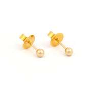 3MM Ball 18K Gold Ear Piercing Stud For Kids