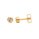 Load image into Gallery viewer, 2MM April Crystal Bezel 18K Gold Ear Piercing Stud
