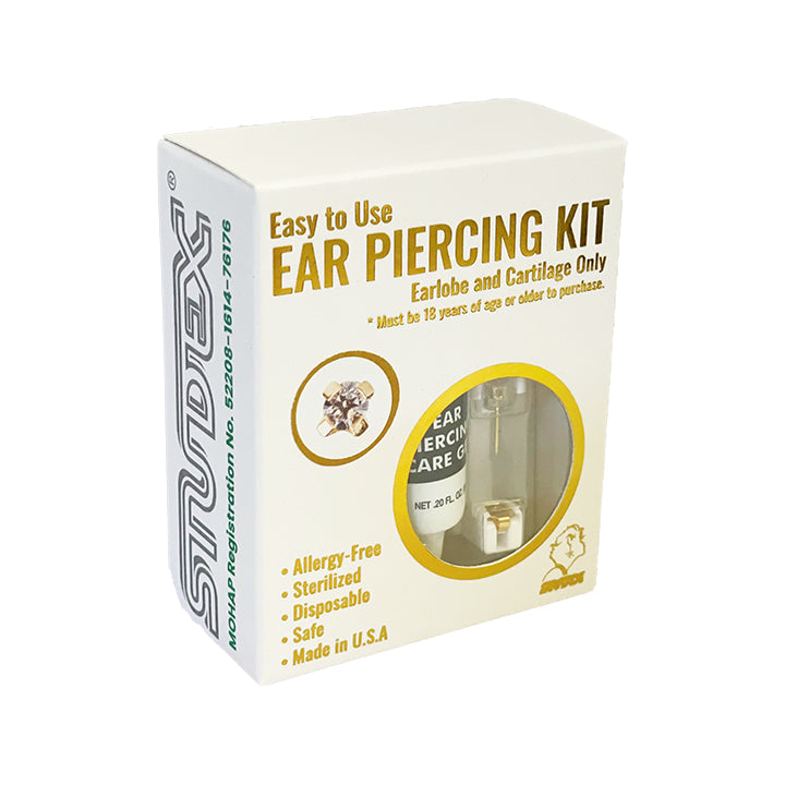 4MM Cubic Zirconia 24K Pure Gold Plated (Self Piercer) Ear Stud
