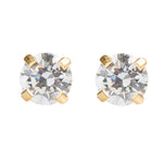 Load image into Gallery viewer, 4MM Cubic Zirconia 24K Pure Gold Plated Ear Piercing Stud
