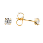 Load image into Gallery viewer, 4MM Cubic Zirconia 24K Pure Gold Plated Ear Piercing Stud
